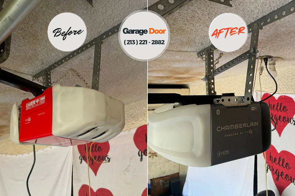 Before and after: garage door repair North Liberty, IN
